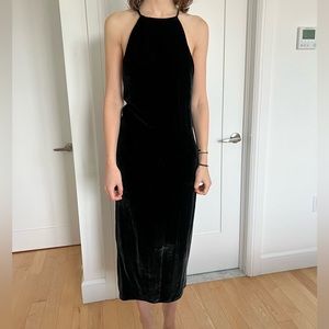 Reformation Black Velvet Dress